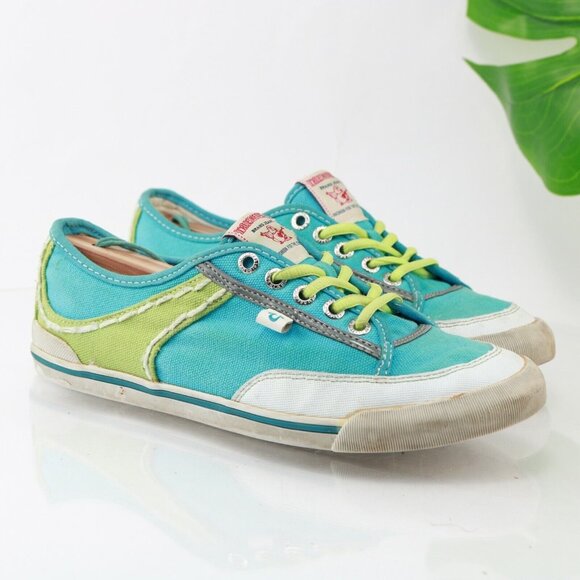 True Religion Shoes - True Religion Womens Korey Sneaker Size 8.5 Teal Blue Green Canvas Casual Shoe